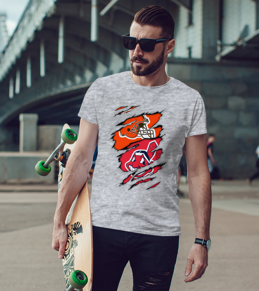 Miami Dolphins Miami Hurricanes Cleveland Browns Helmet Chief Wahoo T-Shirt