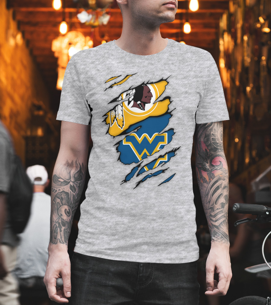Washington Redskins West Virginia Mountaineers Logo Crossover T-Shirt