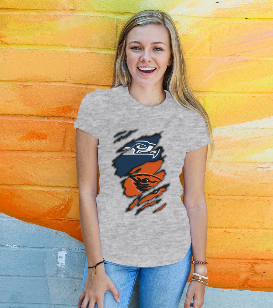 Seattle Seahawks Oregon State Beavers Claw T-Shirt