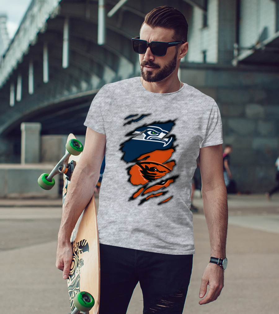 Seattle Seahawks Oregon State Beavers Claw T-Shirt