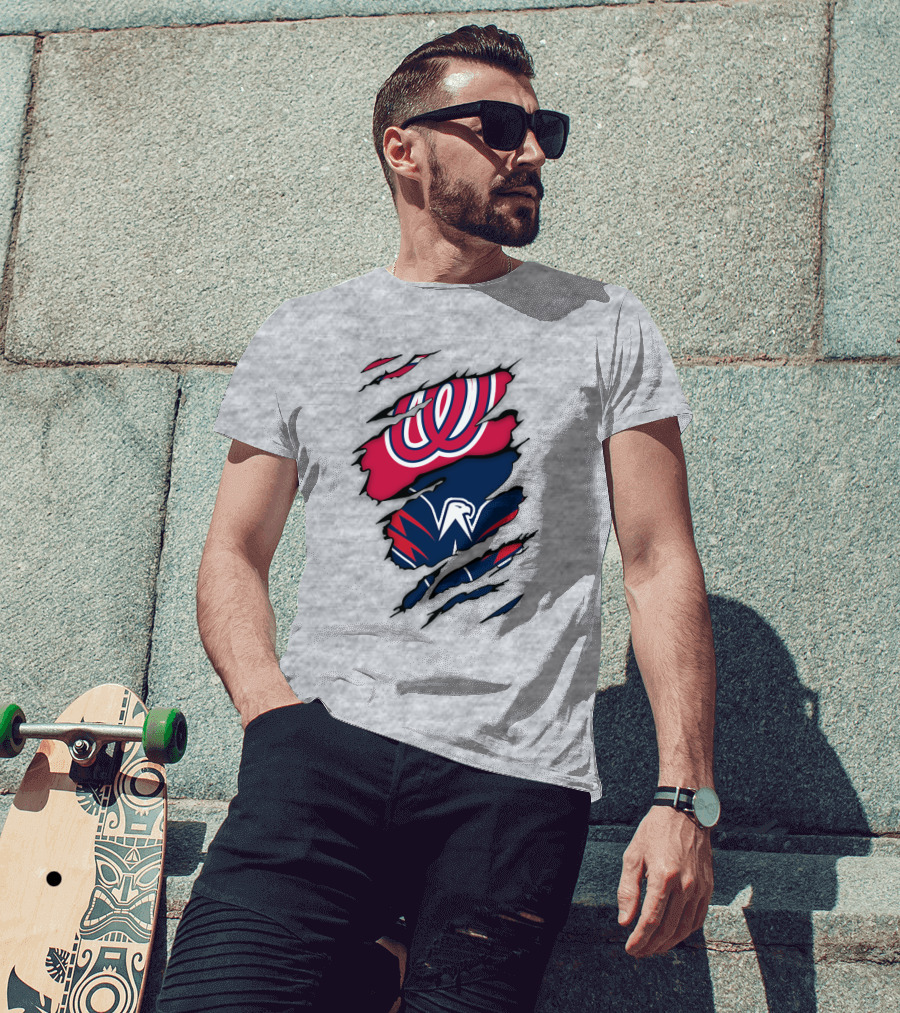 Washington Capitals Nationals Logos Fusion T-Shirt