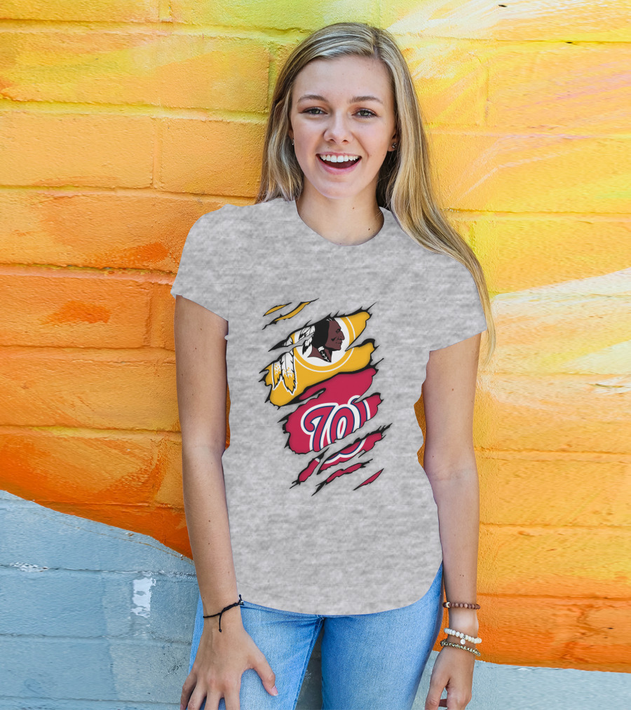 Washington Redskins Nationals Logo Mashup T-Shirt