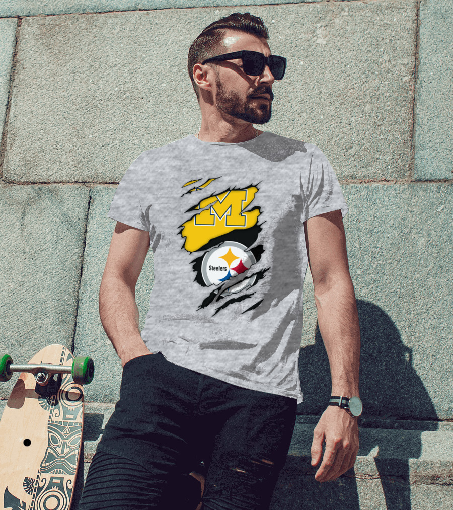 Pittsburgh Steelers Michigan Wolverines Collaboration T-Shirt