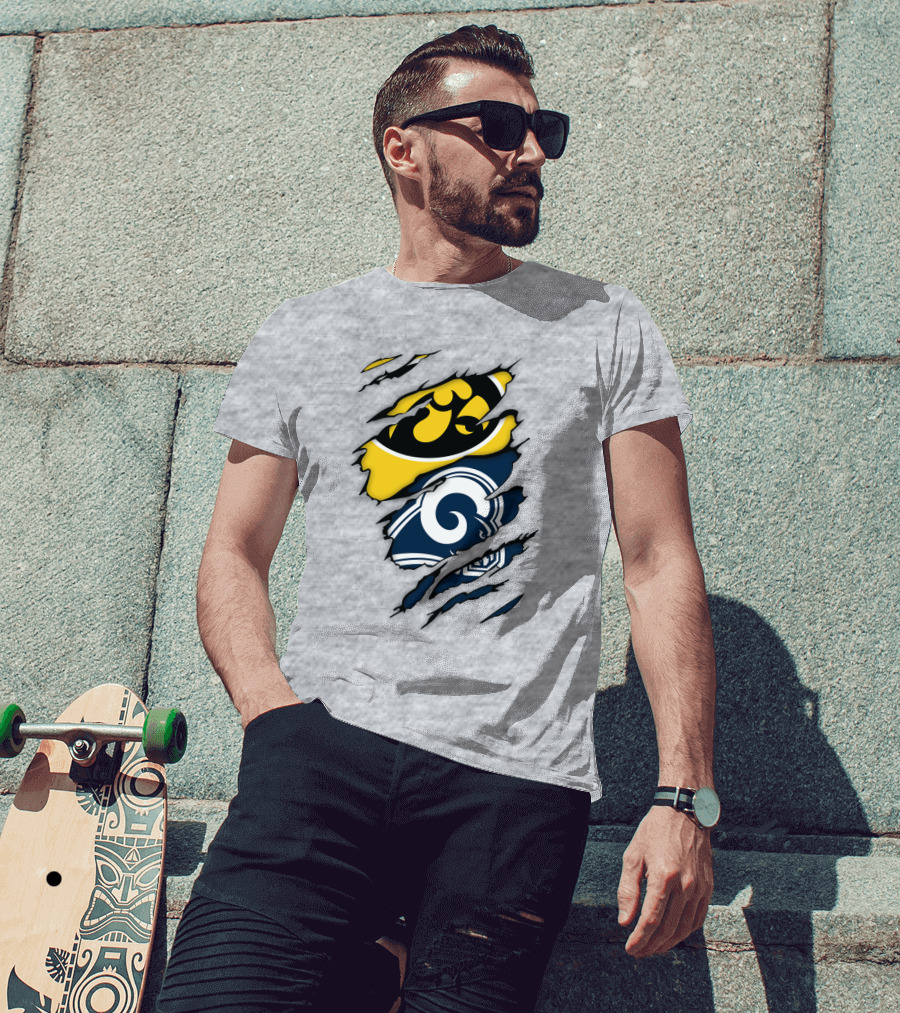 Los Angeles Rams Iowa Hawkeyes Claw Marks T-Shirt