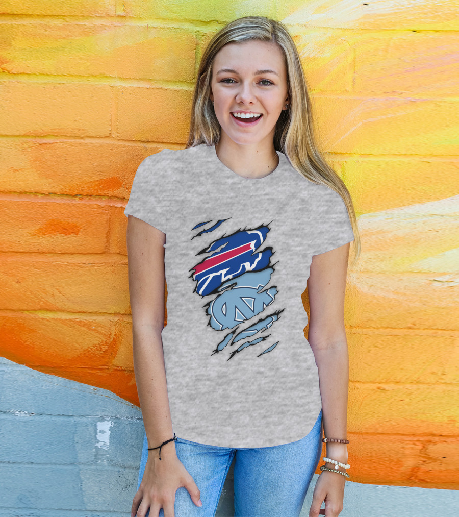 Buffalo Bills North Carolina Tar Heels Logo Claw Marks T-Shirt