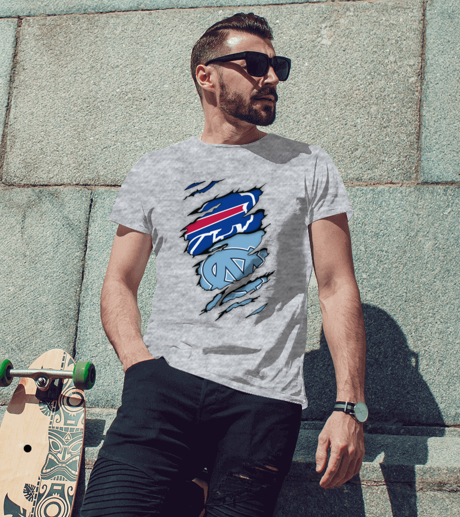 Buffalo Bills North Carolina Tar Heels Logo Claw Marks T-Shirt