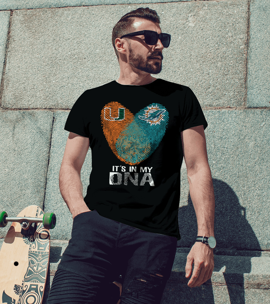 Miami Hurricanes Miami Dolphins It's In My Dna T-Shirt