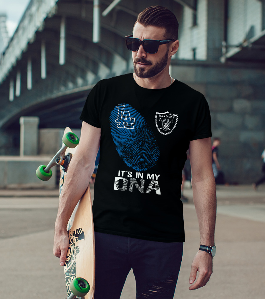 It's In My Dna Oakland Raiders Los Angeles Dodgers T-Shirt