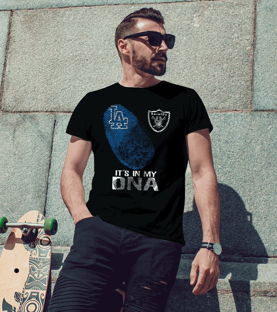 It's In My Dna Oakland Raiders Los Angeles Dodgers T-Shirt