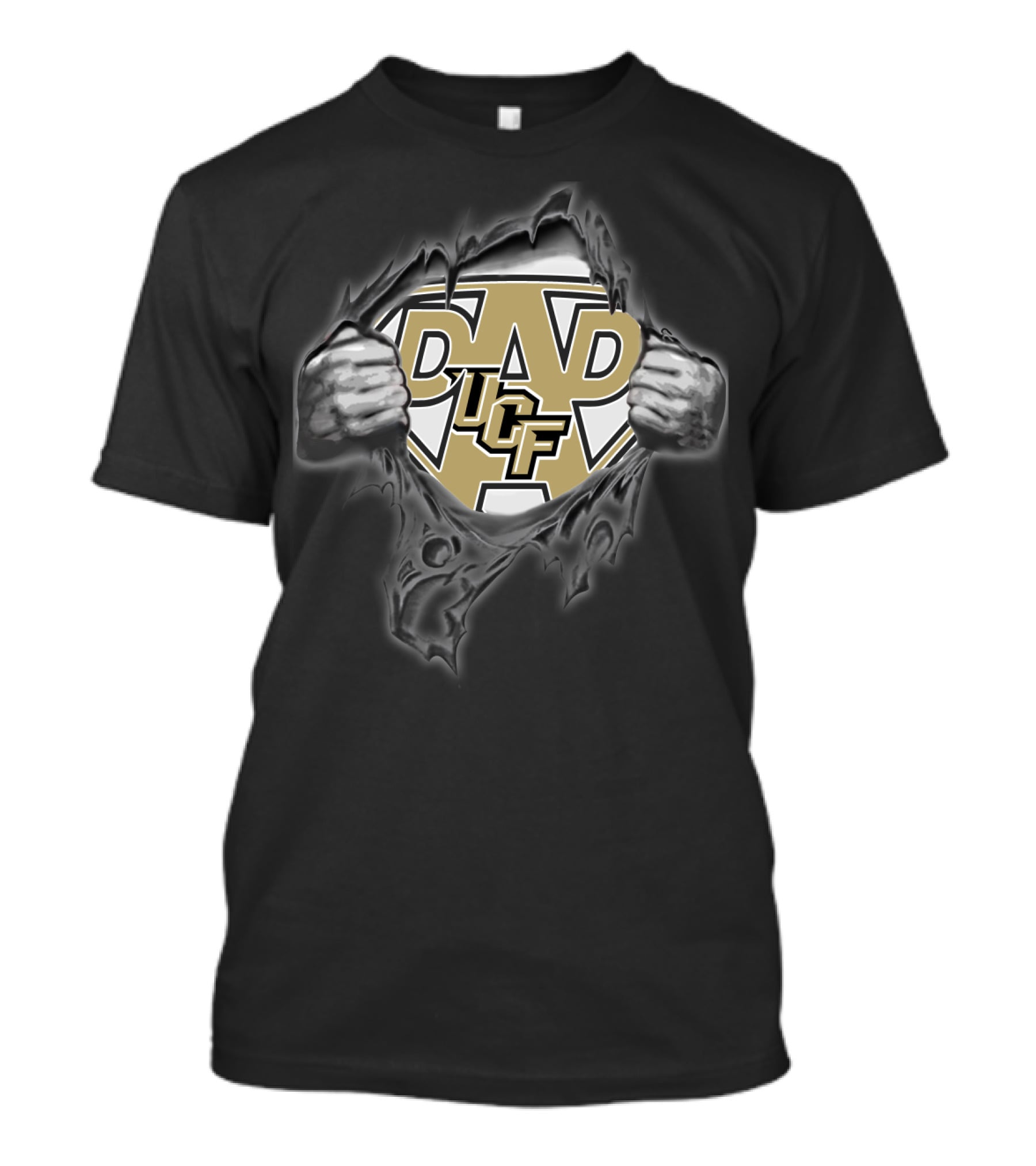 UCF Knights Super Dad Logo With Bold Letters And Strong Hands T-Shirt