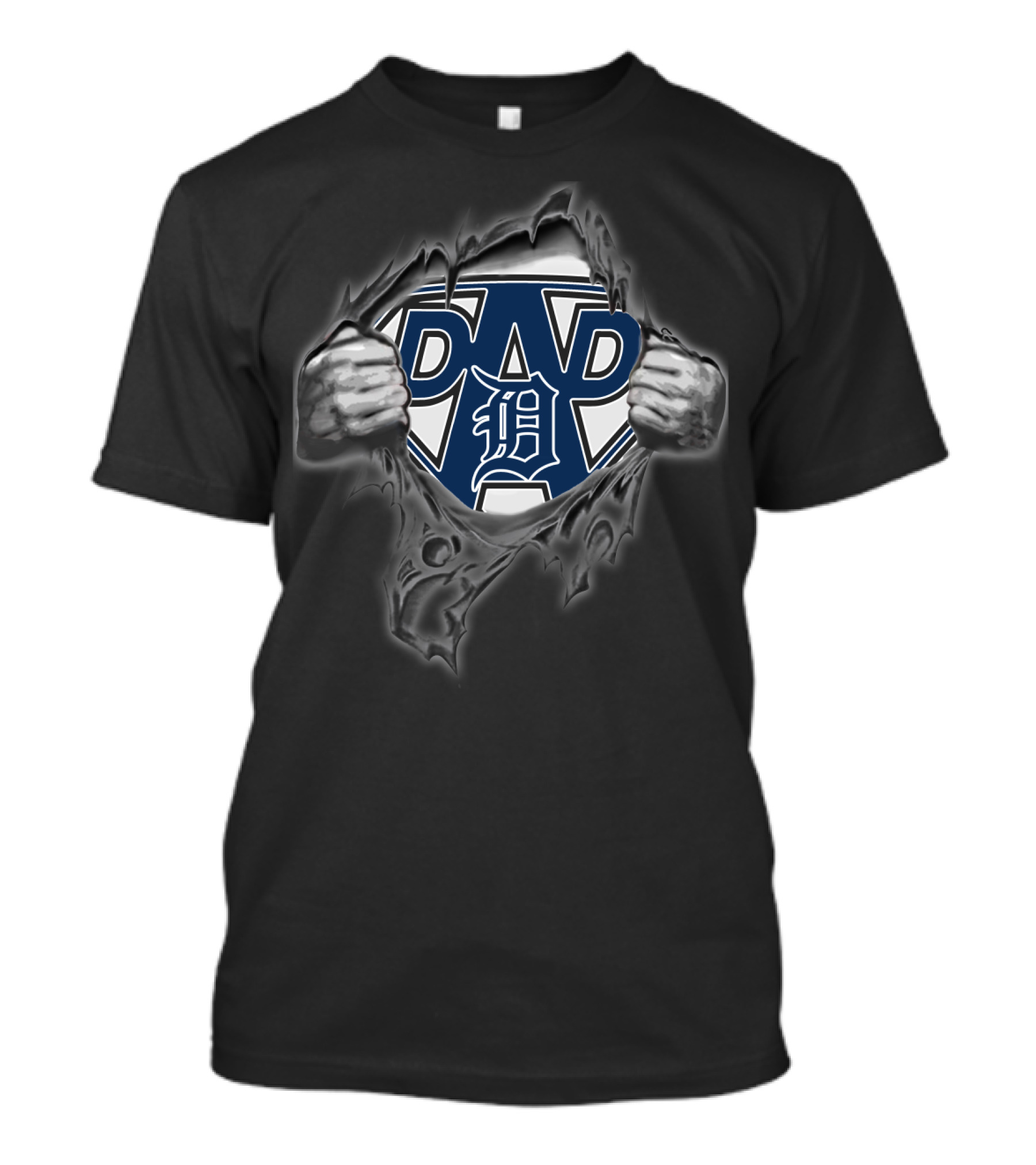 Detroit Tigers Super Dad Logo Emblem T-Shirt