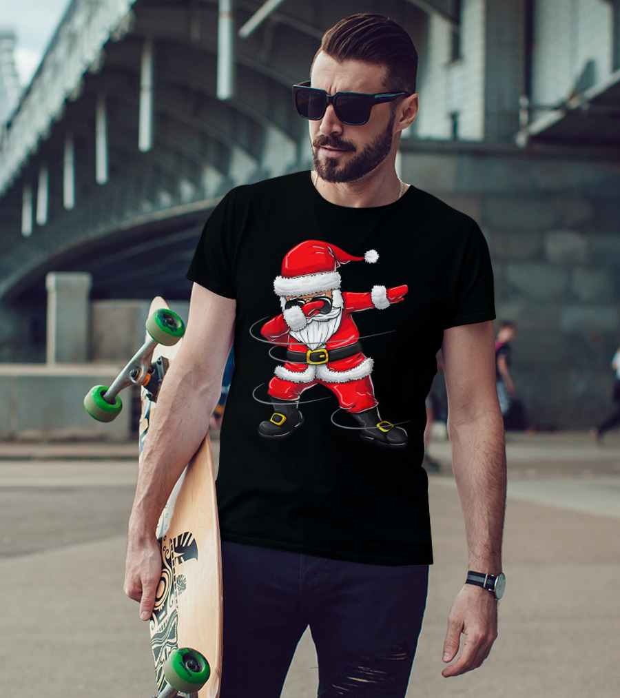 Christmas Dabbing Santa Boy Girl Santa Dab Pose T-Shirt