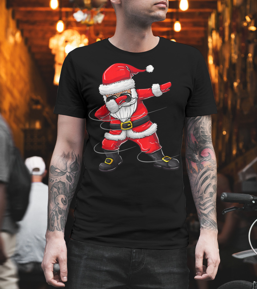 Christmas Dabbing Santa Boy Girl Santa Dab Pose T-Shirt