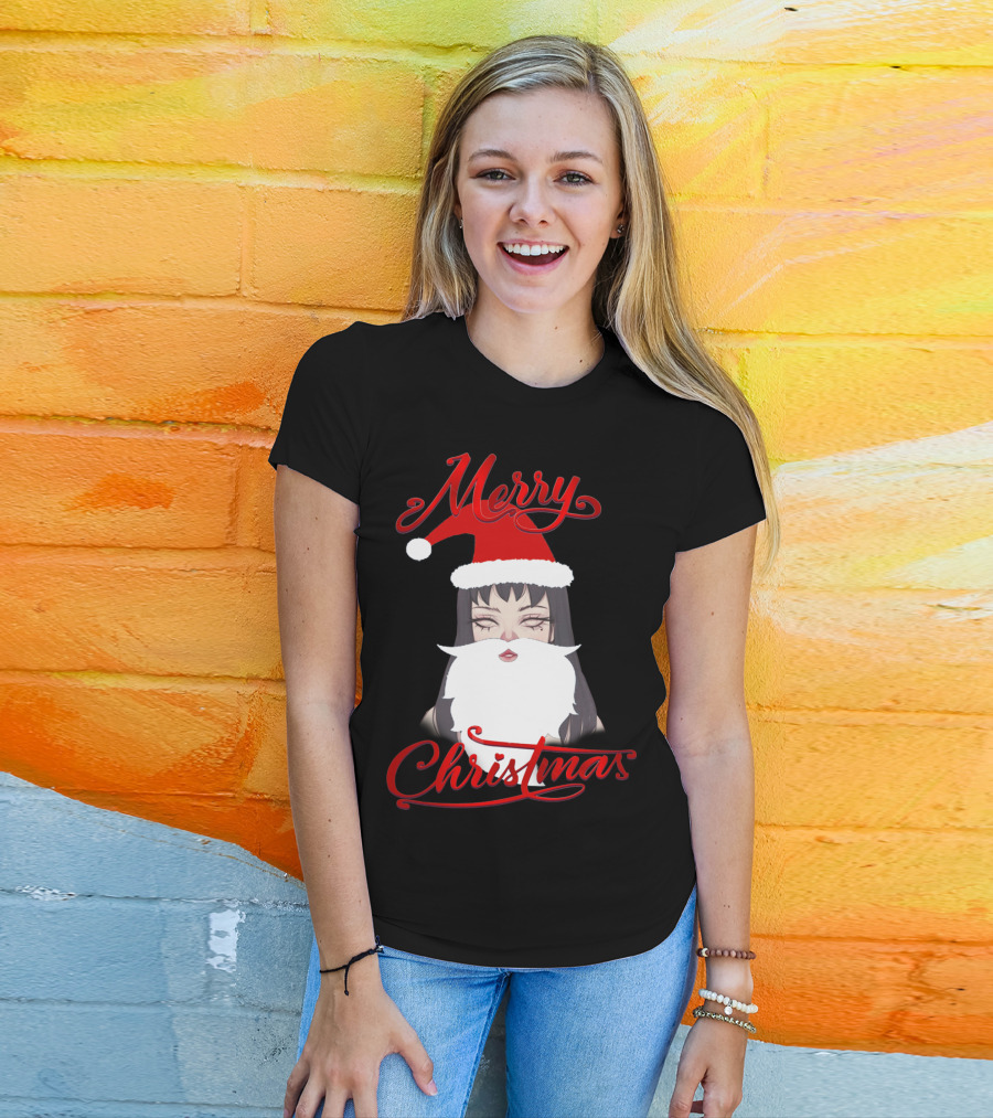 Merry Christmas Uzumaki Kirie Goshima Manga Santa Hat And Beard T-Shirt