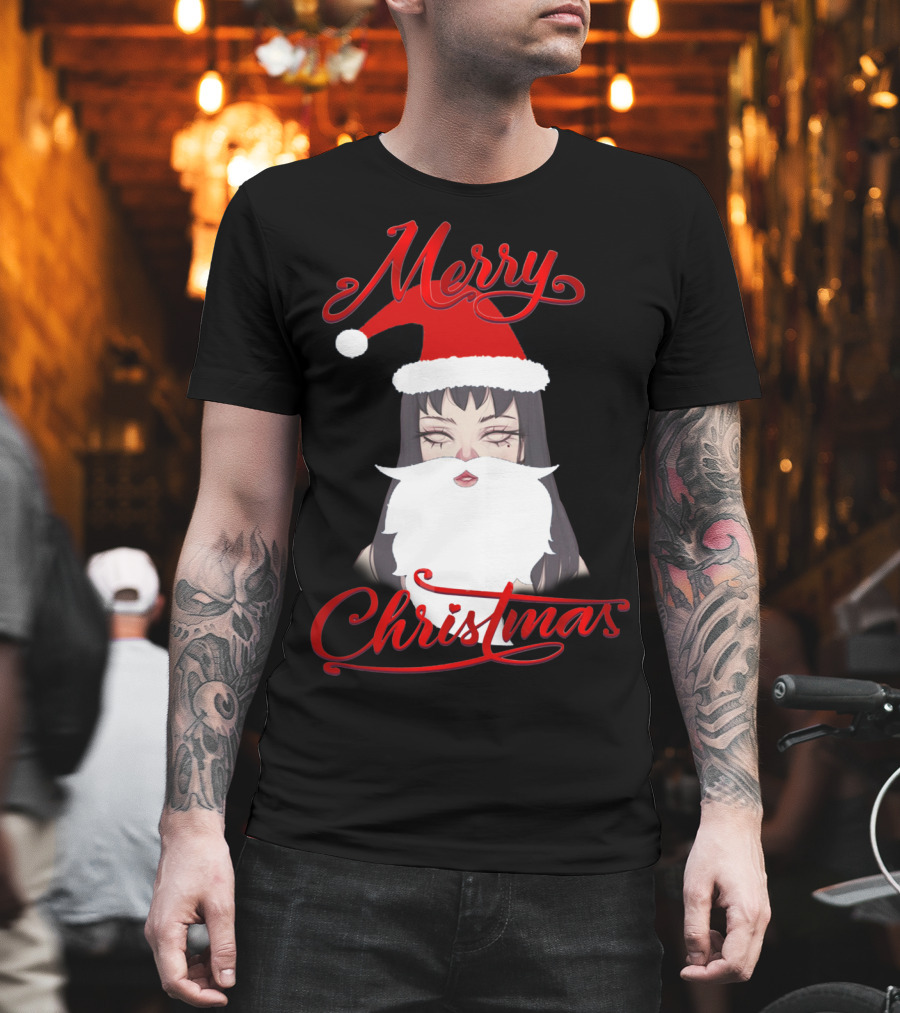 Merry Christmas Uzumaki Kirie Goshima Manga Santa Hat And Beard T-Shirt