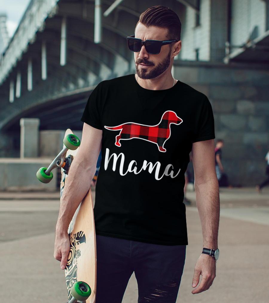 Mama Plaid Dachshund T-Shirt