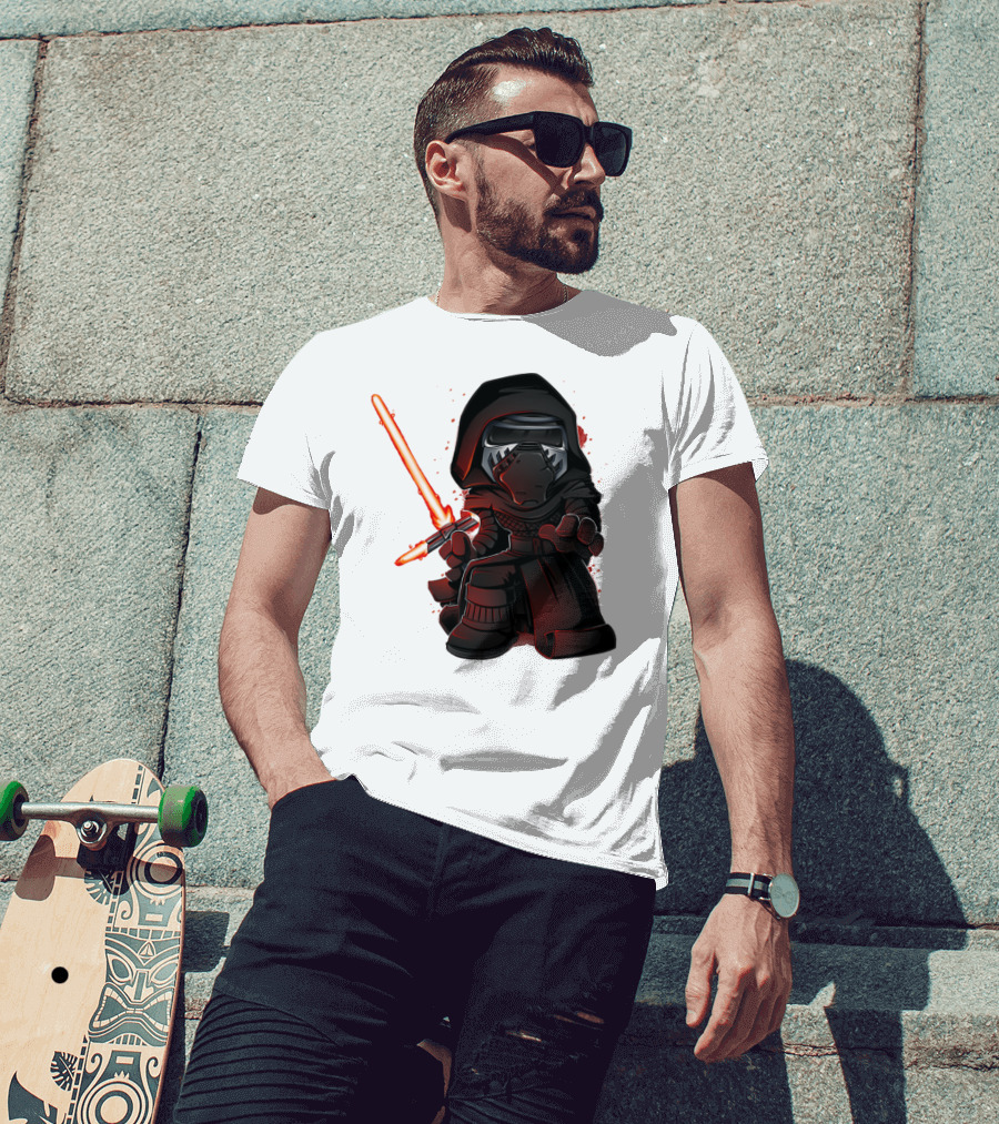 Kylo Ren Chibi With Red Lightsaber T-Shirt
