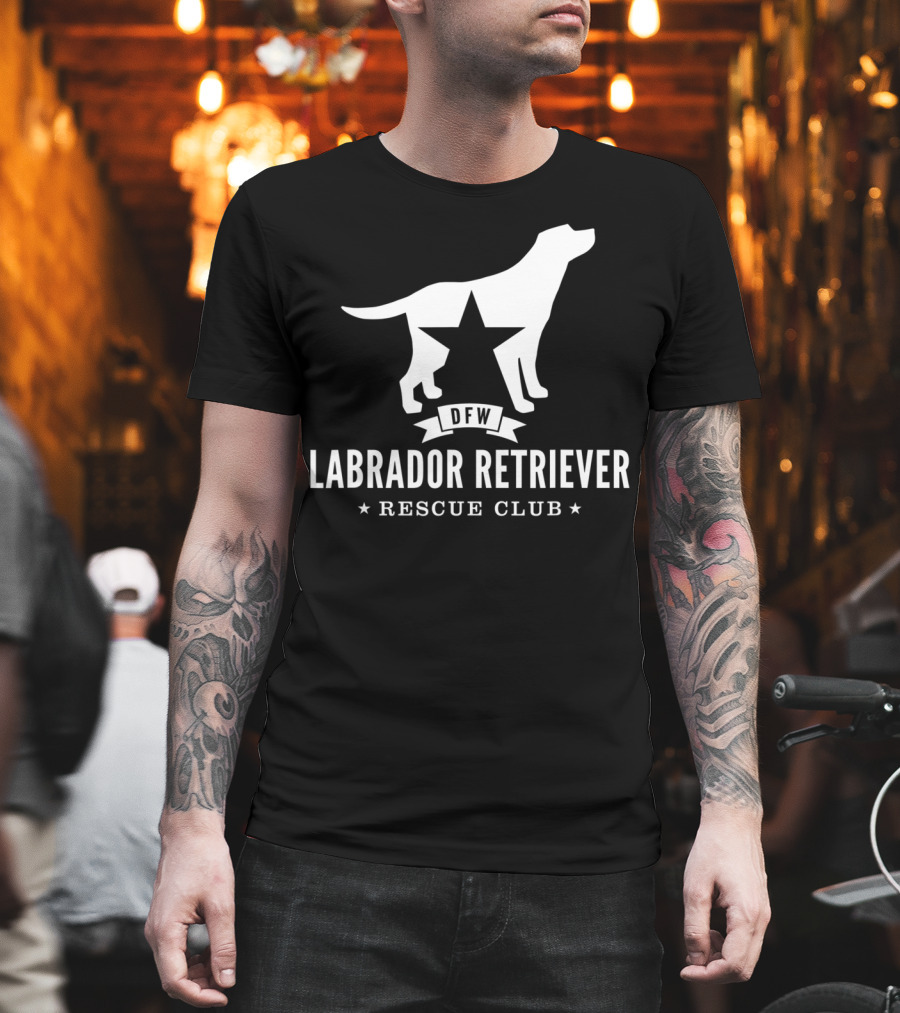 DFW Labrador Retriever Rescue Club Logo with Star and Dog T-Shirt