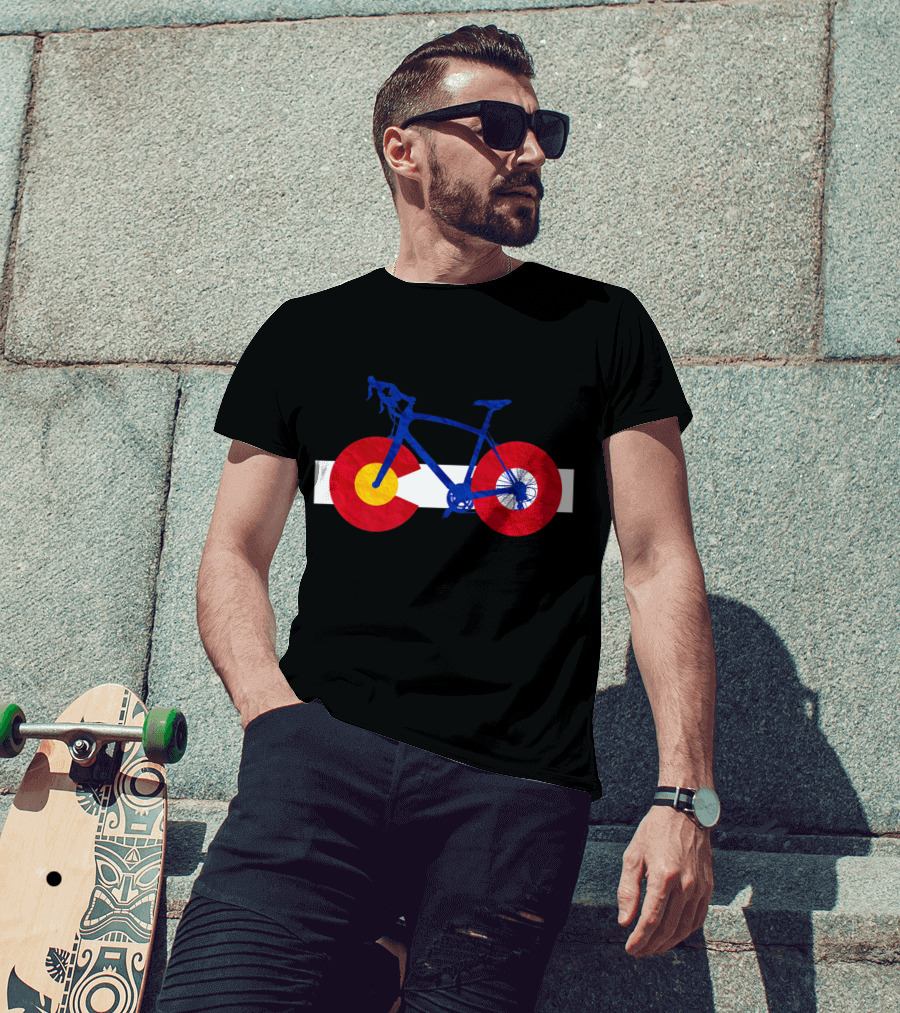 Colorado Flag Cycling Fusion Road Bike T-Shirt
