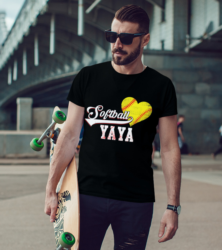 Softball Yaya Heart T-Shirt