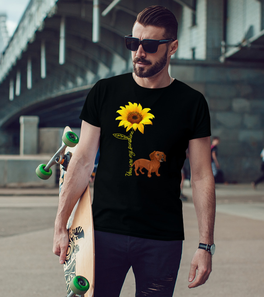 You Are My Sunshine Dachshund Doxie Sunflower T-Shirt