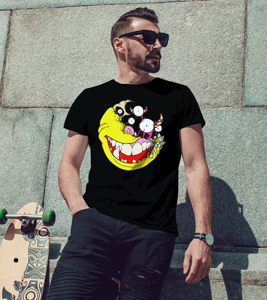 Wouldn't Hurt You To Smile Monster Face With Teeth And Eyes T-Shirt