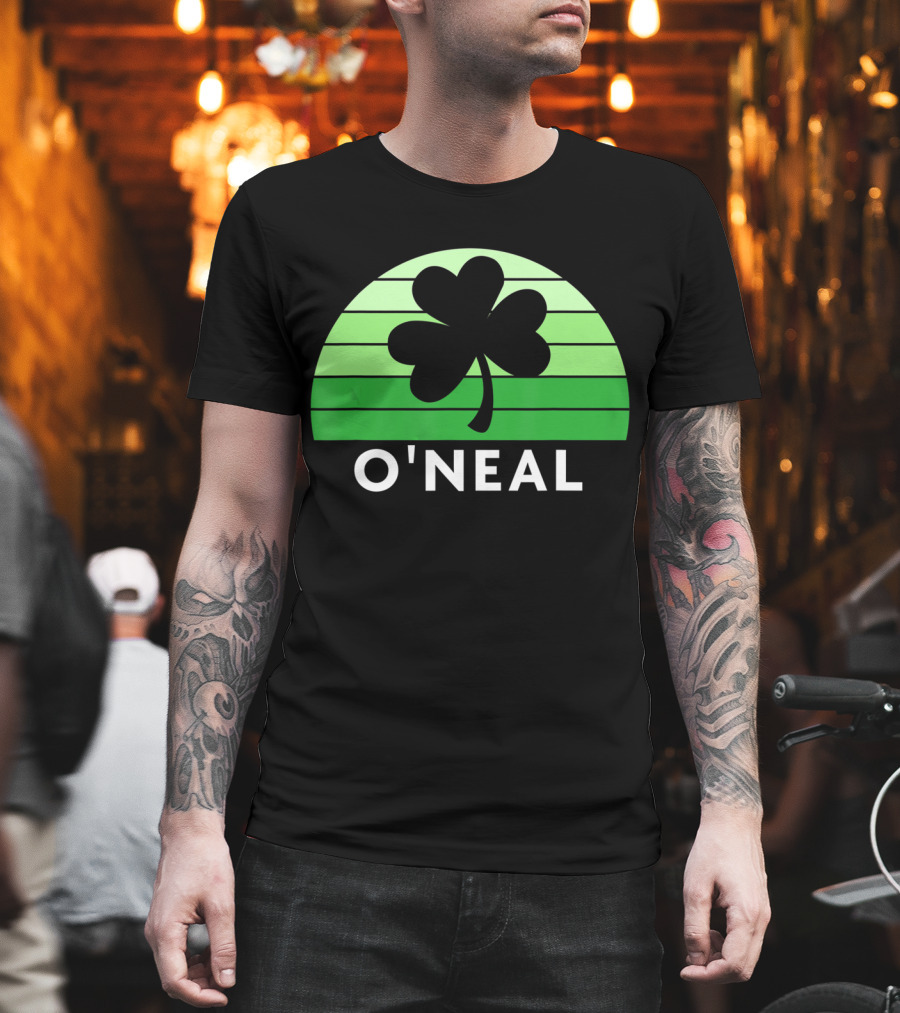 O'Neal Irish Family Name Shamrock Green Stripes T-Shirt