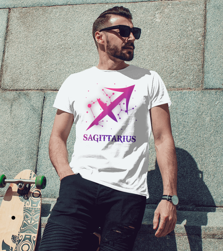 Sagittarius Zodiac Symbol Star Constellation November December Birthday T-Shirt