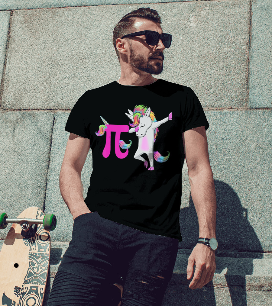 Happy Pi Day Unicorn Dabbing Math Rainbow Magic T-Shirt
