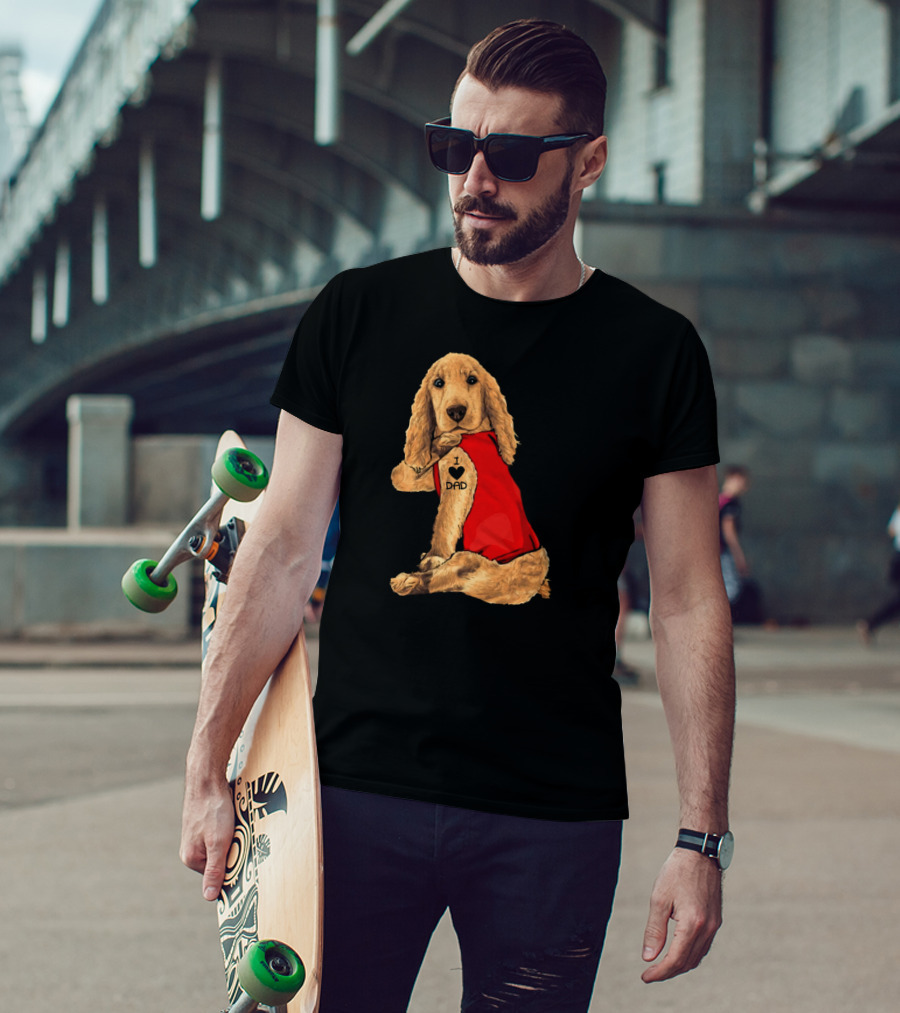 I Love Dad English Cocker Spaniel Red T-Shirt