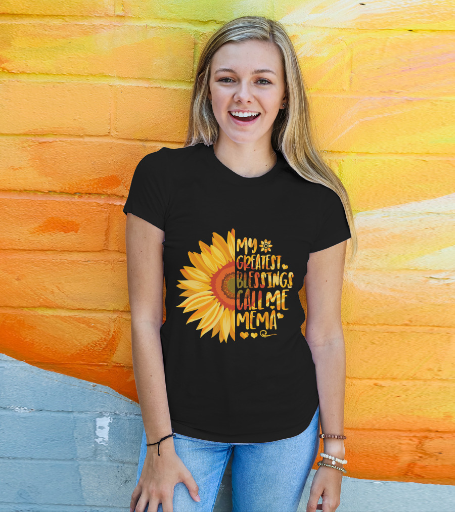 My Greatest Blessings Call Me Mema Sunflower Heart T-Shirt