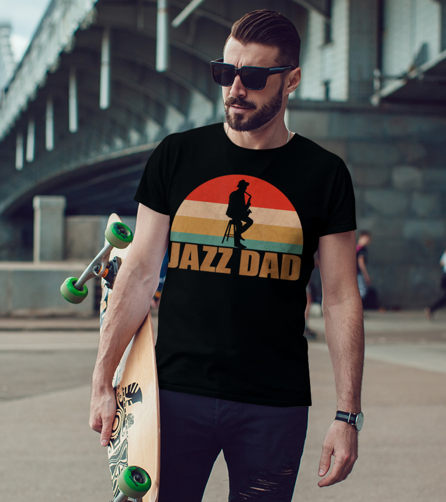 Jazz Dad Retro Vintage Saxophone T-Shirt