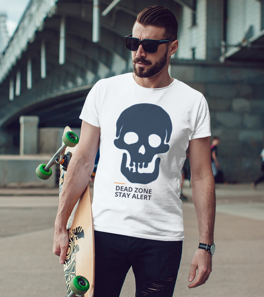 Dead Zone Stay Alert Skull Warning T-Shirt