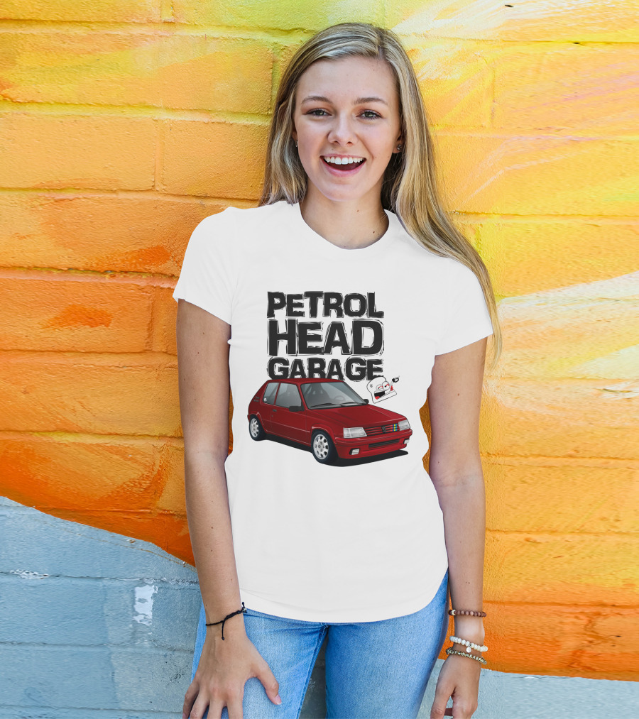 Petrol Head Garage Peugeot 205 RFS Car Enthusiast T-Shirt