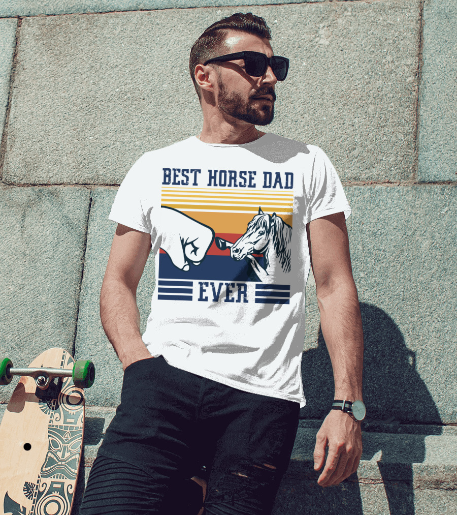 Best Horse Dad Ever Fist Bump Vintage Father T-Shirt