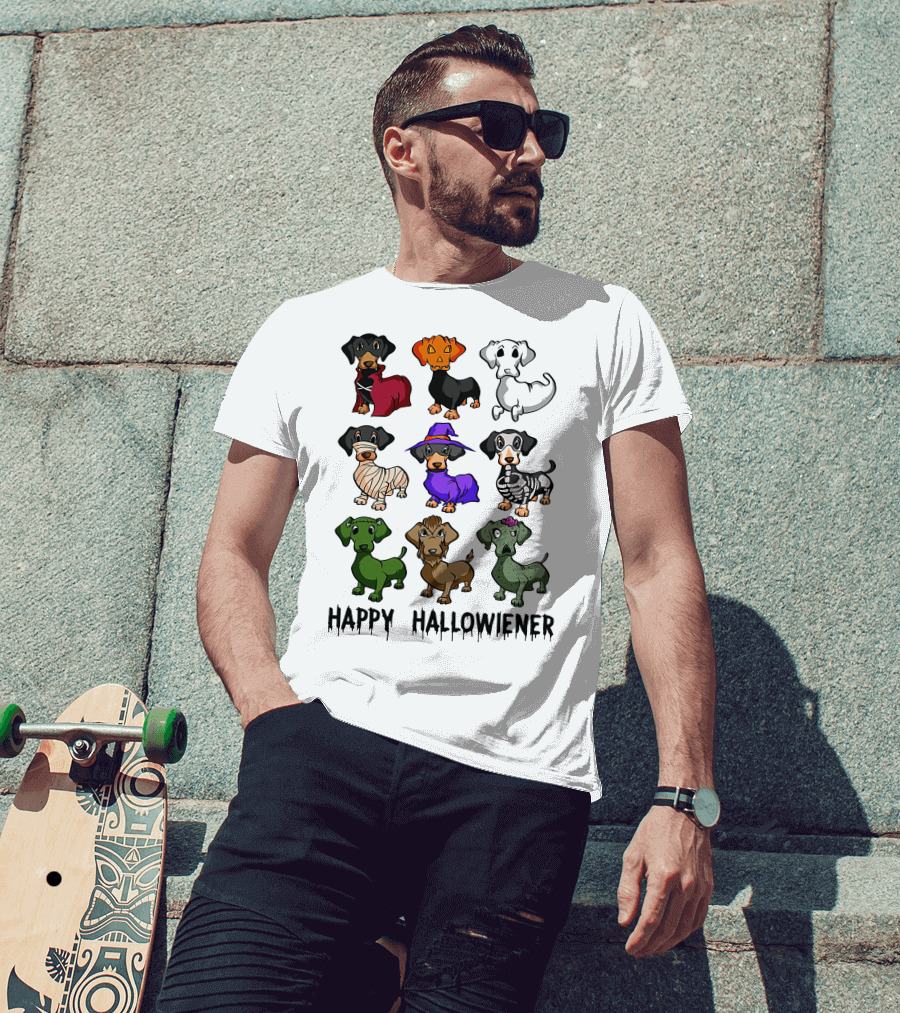Happy Hallowiener Dachshund Costume Fun Halloween Dogs T-Shirt