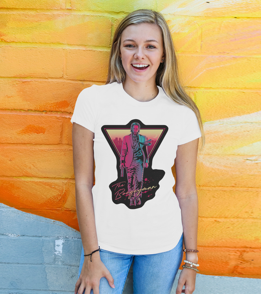 Keanu Reeves The Boogeyman Neon Cityscape T-Shirt