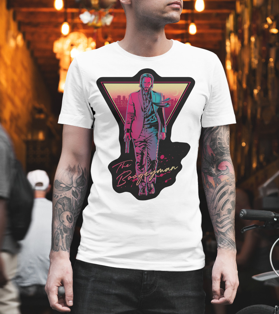 Keanu Reeves The Boogeyman Neon Cityscape T-Shirt