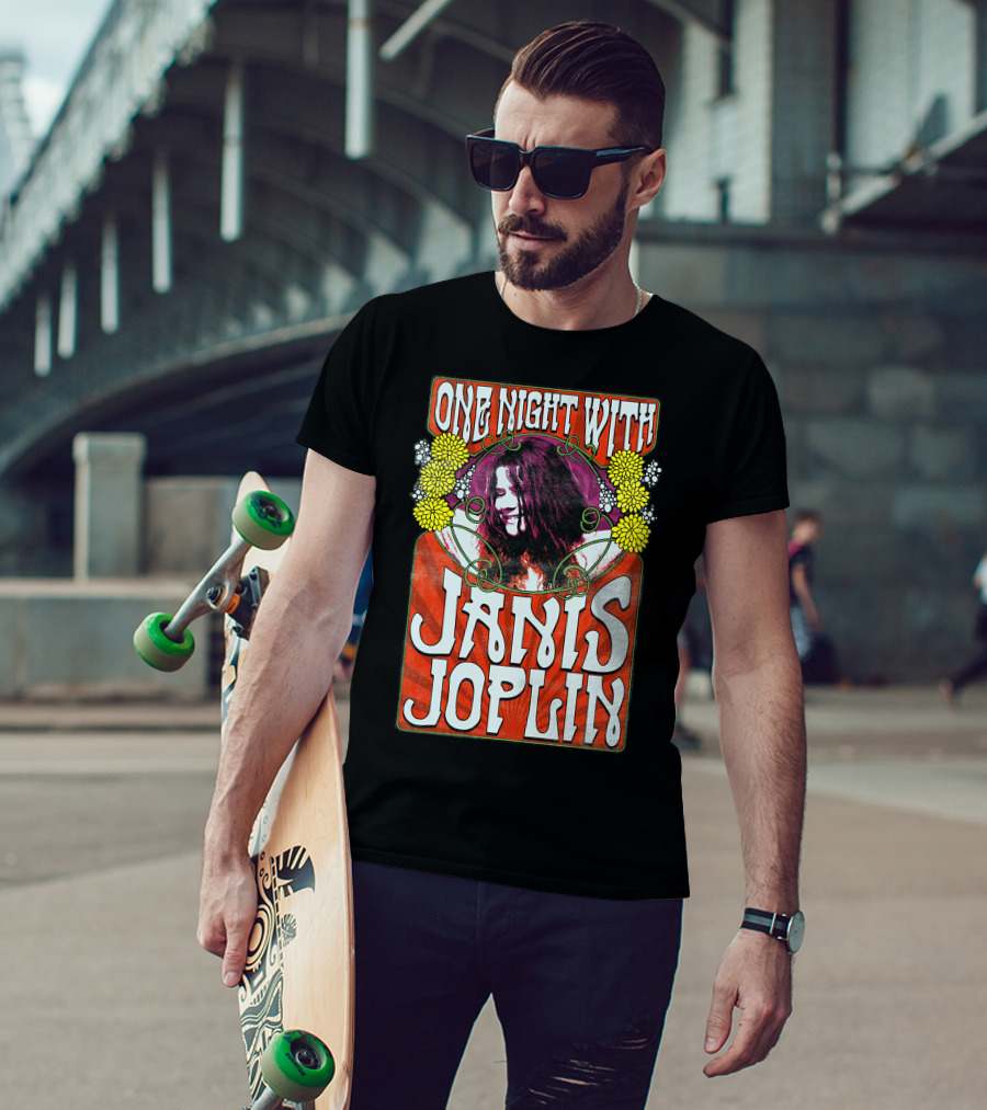 One Night With Janis Joplin Psychedelic Floral Burst T-Shirt