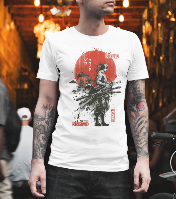 Roronoa Zoro Wano Arc Samurai Swords One Piece Anime Kanji T-Shirt Roronoa Zoro Wano Arc Samurai Swords One Piece Anime Kanji T-Shirt