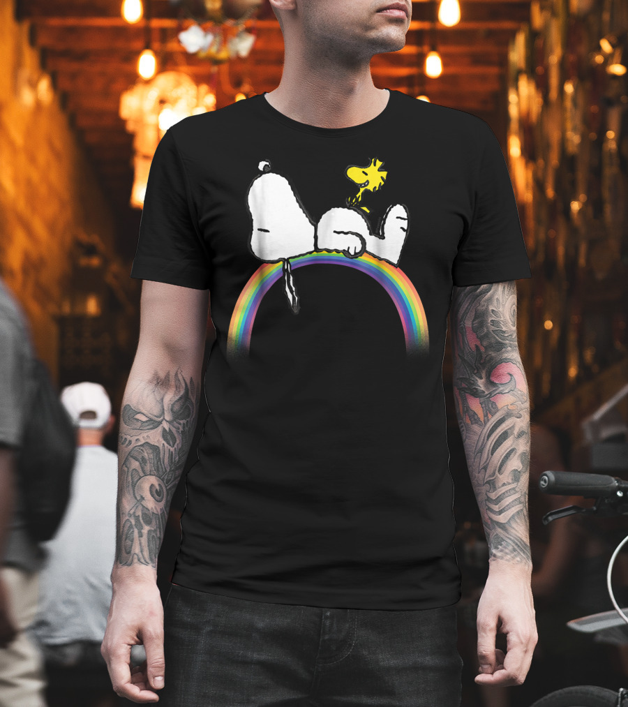 Snoopy Woodstock Peanuts Rainbow T-Shirt