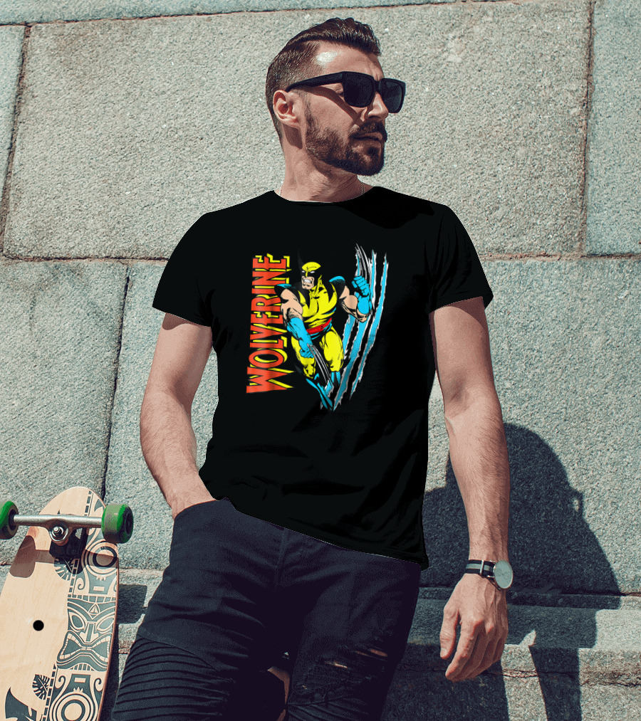 Wolverine X Men Vintage Claw Slice Marvel T-Shirt