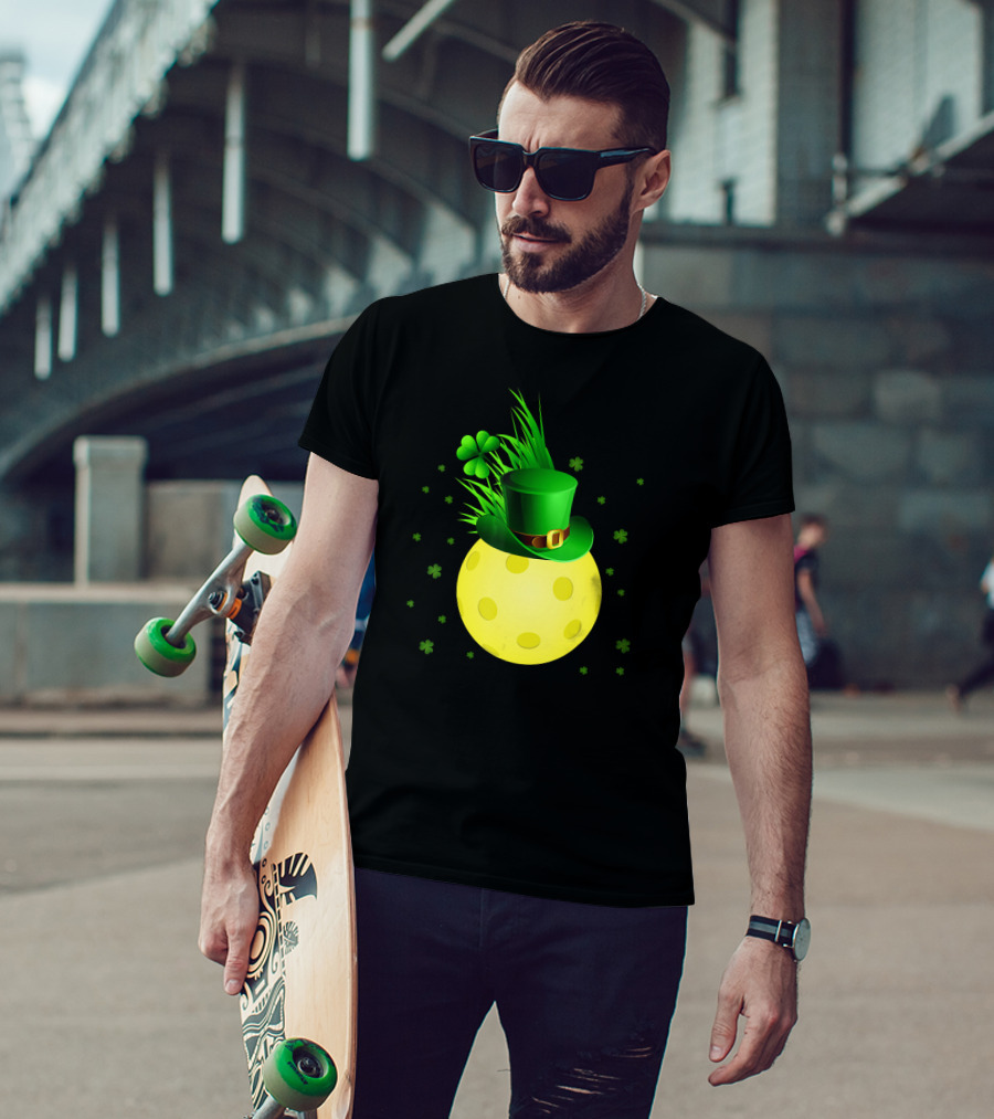 Leprechaun Pickleball Shamrock Hat Ball T-Shirt