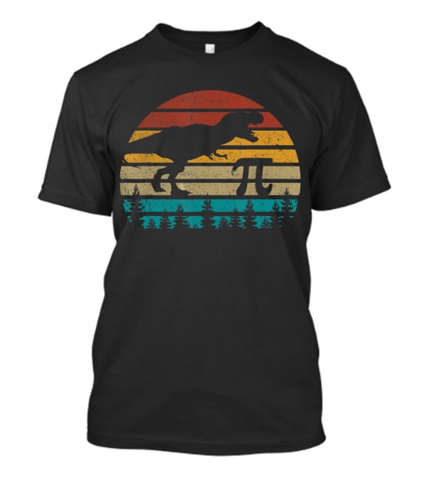Pi Dinosaur Vintage Retro Funny Pi Day Math T-Shirt