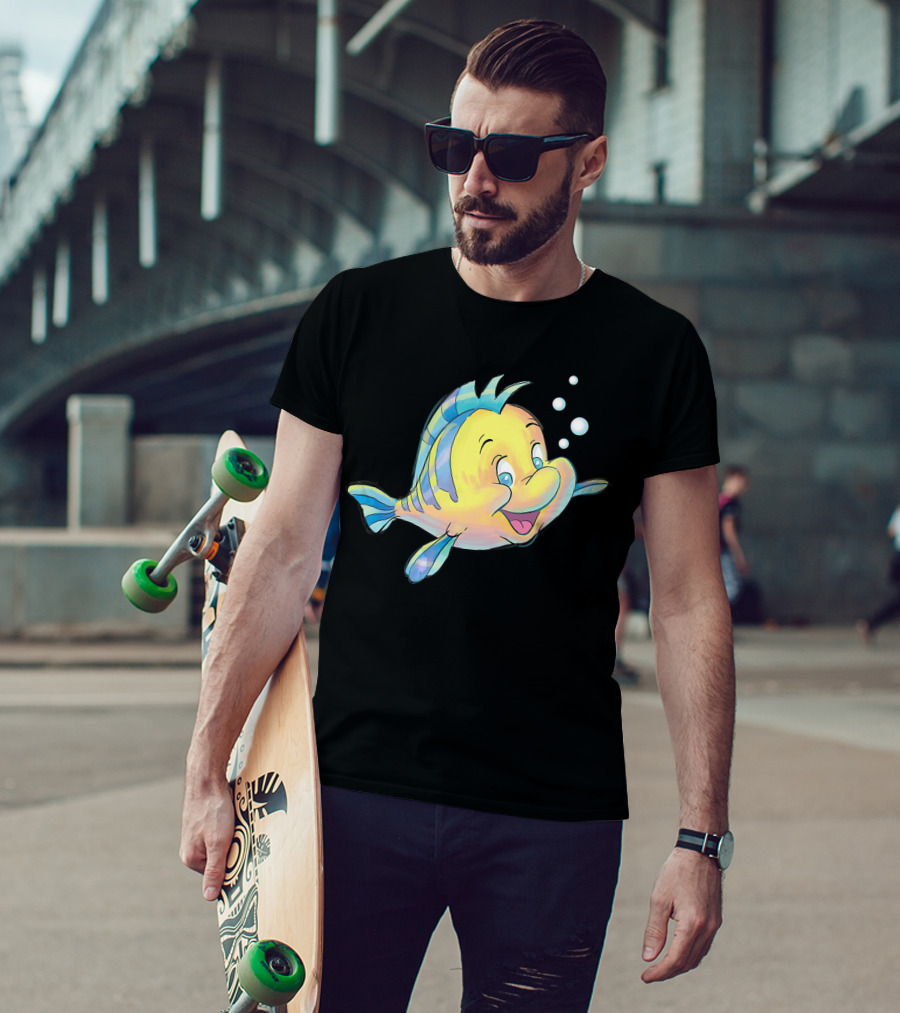 Disney The Little Mermaid Flounder And Bubbles T-Shirt