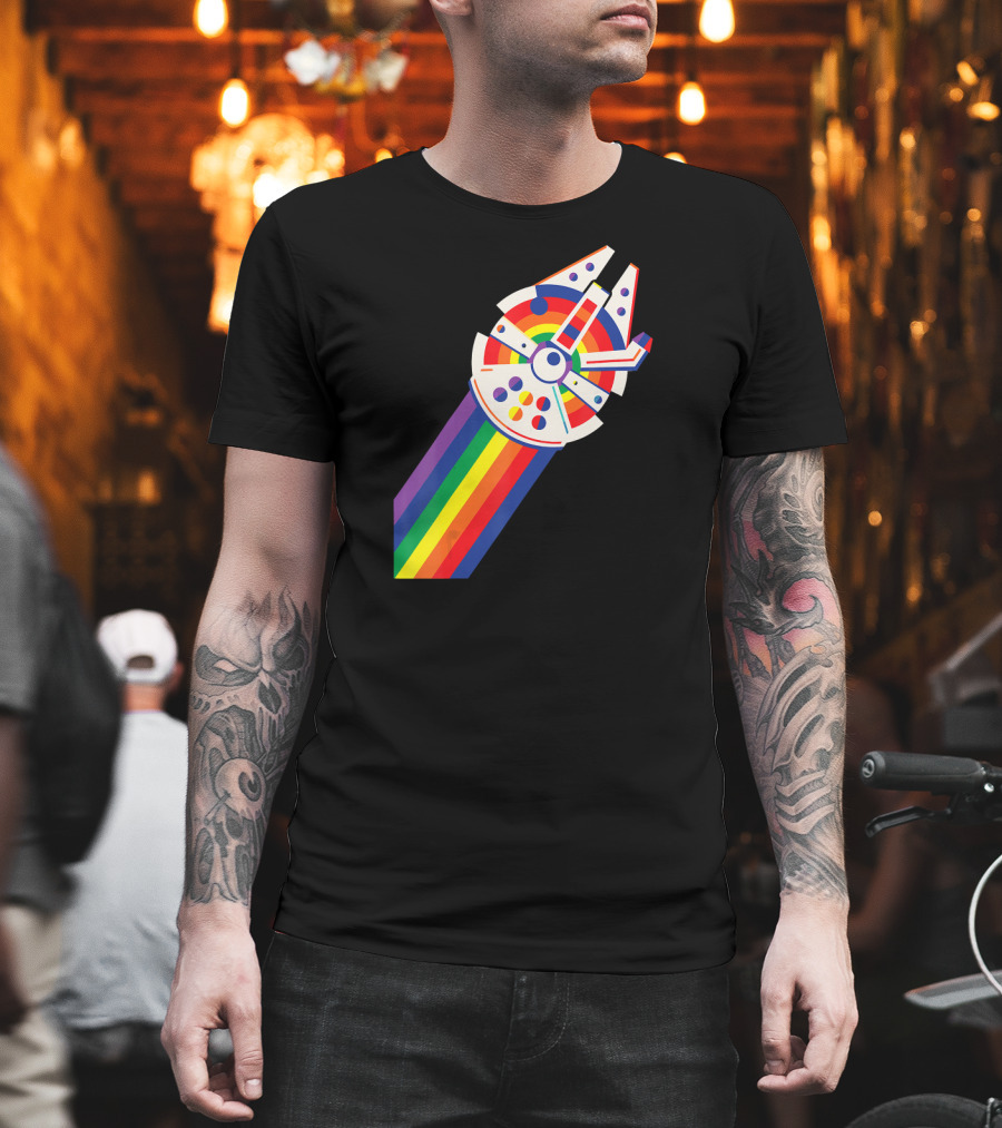 Star Wars Millennium Falcon Rainbow Pride T-Shirt