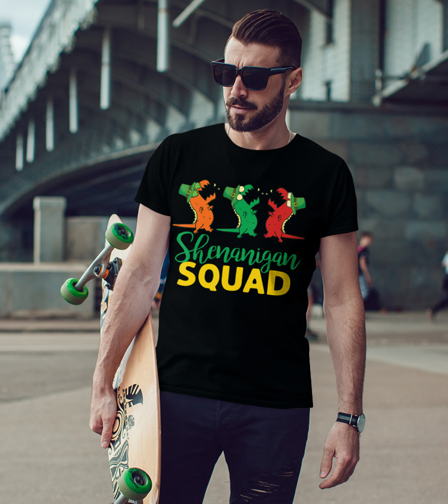 Shenanigan Squad T-Rex Dinosaur St Patrick's Day T-Shirt