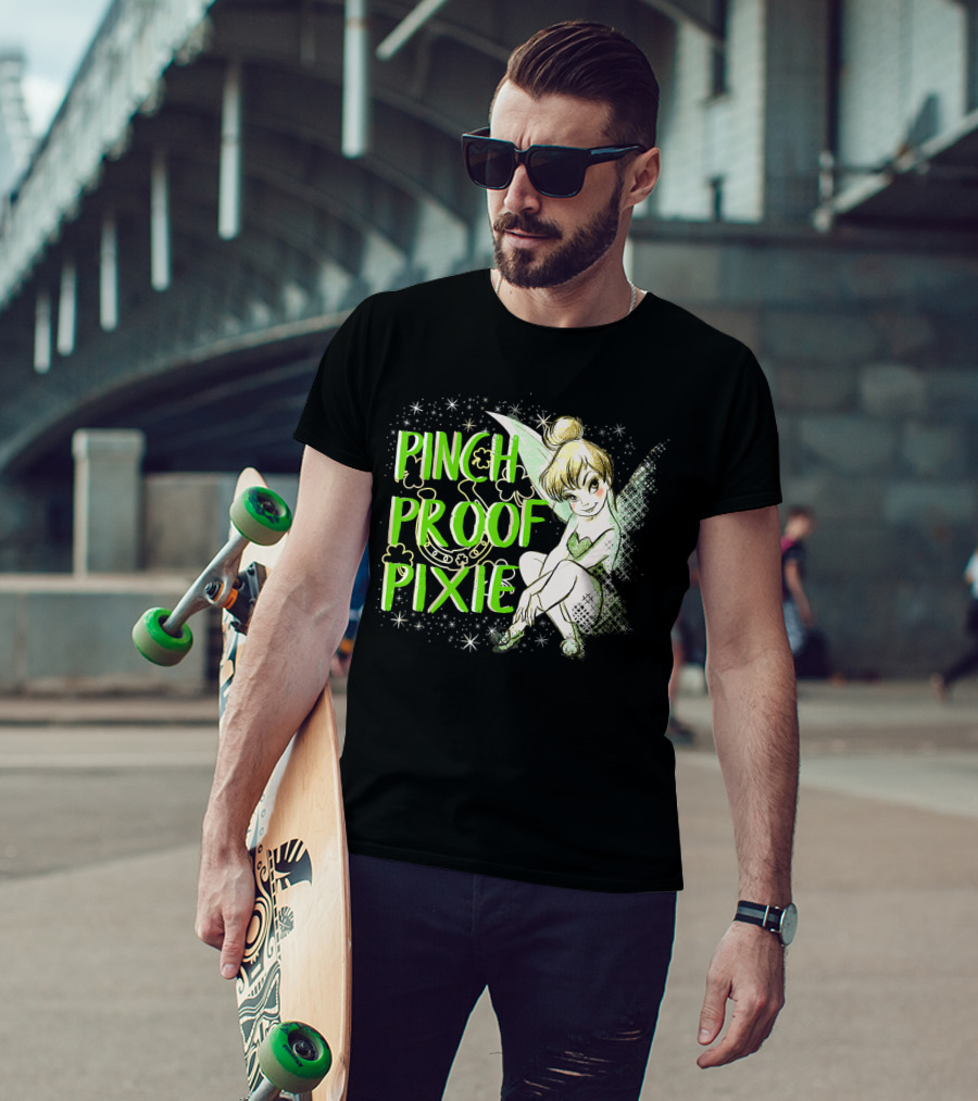 Pinch Proof Pixie Tinker Bell St. Patrick's Day Disney Peter Pan T-Shirt