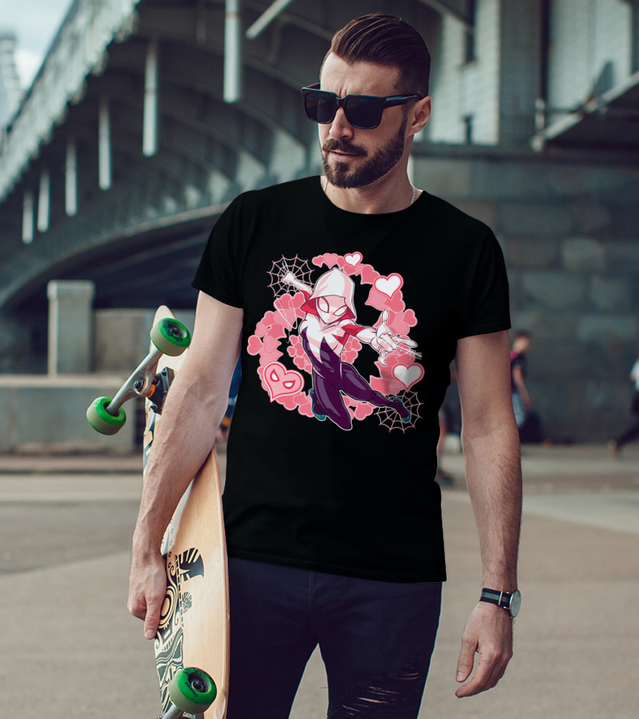 Spider Gwen Hearts Into The Spider-Verse Marvel T-Shirt