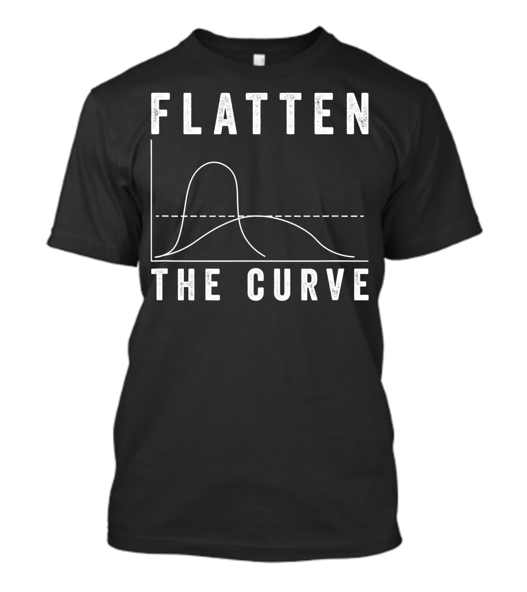 Flatten The Curve Epidemic Virus Health Statistics Graph Iconic Pandemic Message T-Shirt
